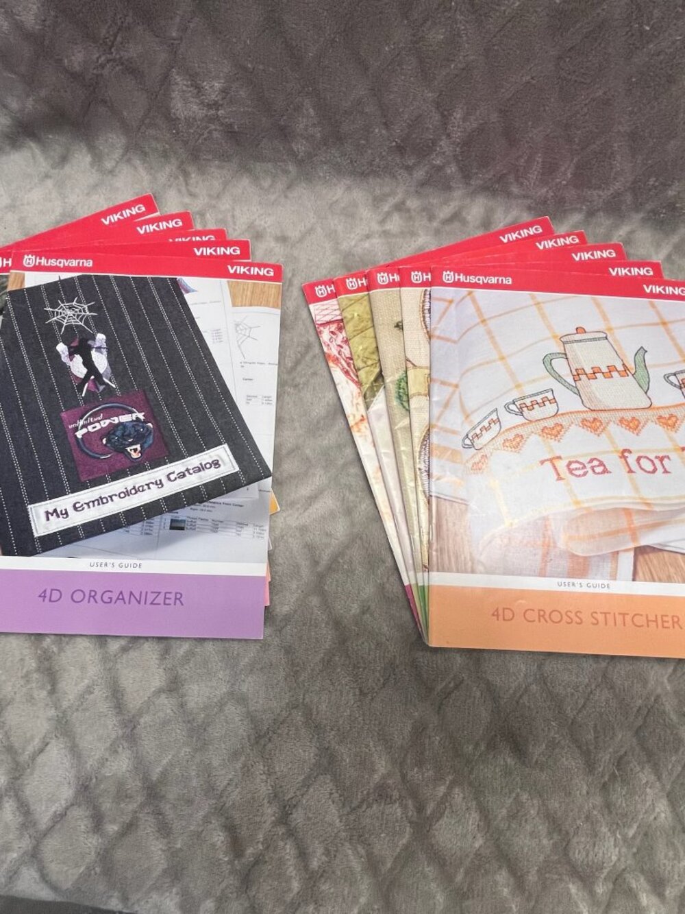 Set of 10 Husqvarna Viking 4D Embroidery Instructional User's Guides - Books